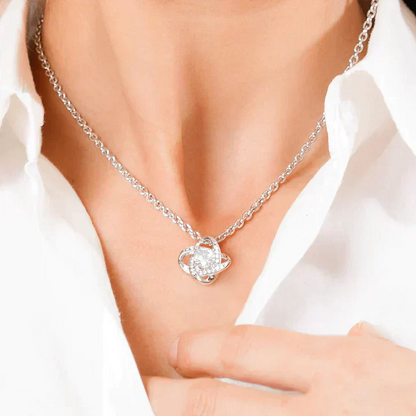 White Gold Necklace - With Real Rose